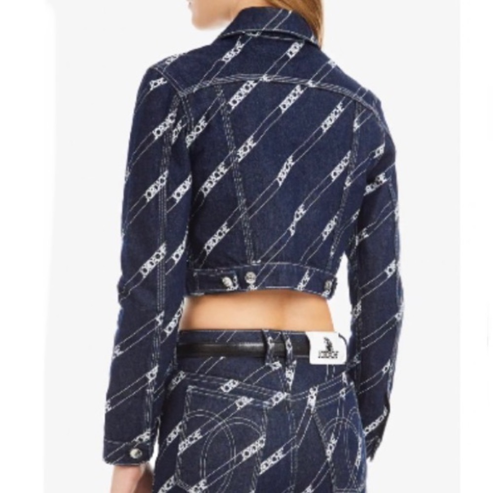 Jordache RINSE DIAGONAL LOGO PRINT SHRUNKEN JACKET - Picture 3 of 14